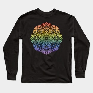 Gradient Rainbow Mandala Long Sleeve T-Shirt